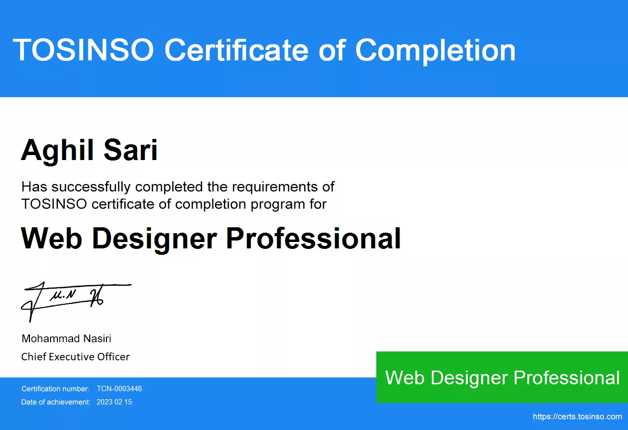 ،گواهی نامه توسینسو