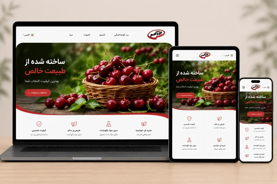 نمای واکنش‌گرای سایت بزرگمهر